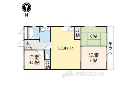 第二コーポ松川(3LDK/1階)の間取り写真