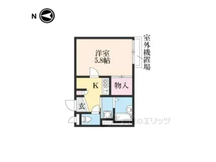 レオパレスバンブー雅(1K/2階)の間取り写真