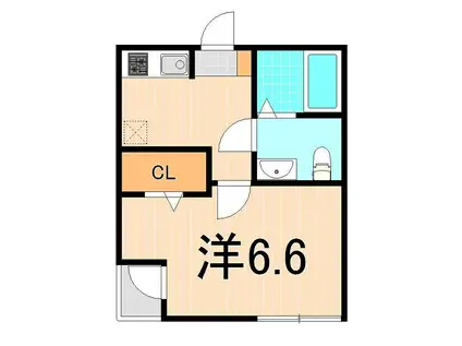 アルカディア(1K/1階)の間取り写真