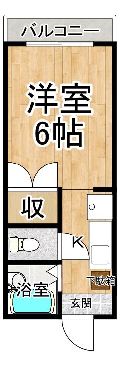 レジデンスマーズ(ワンルーム/2階)の間取り写真