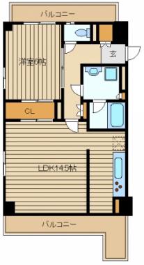 エヌエフプラザスリー(1LDK/5階)の間取り写真
