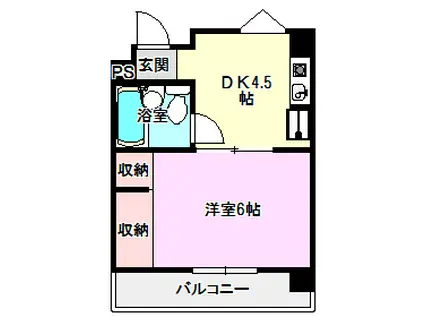 キャッスルミニ松園(1DK/4階)の間取り写真
