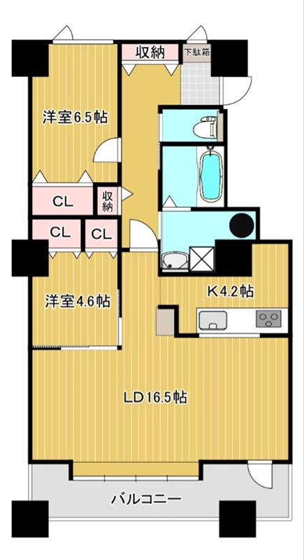 ロイヤルハイツさくら(2LDK/3階)の間取り写真