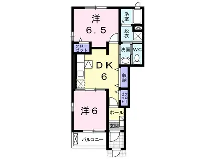 コモドフォレスタVII(2DK/1階)の間取り写真