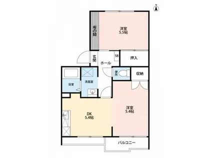 パールハイム(1LDK/2階)の間取り写真