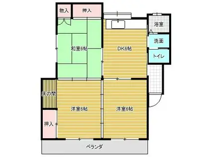 国府レジデンス(3DK/1階)の間取り写真