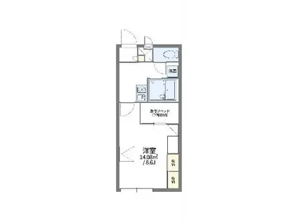 レオパレスサンハイム中島A(1K/2階)の間取り写真