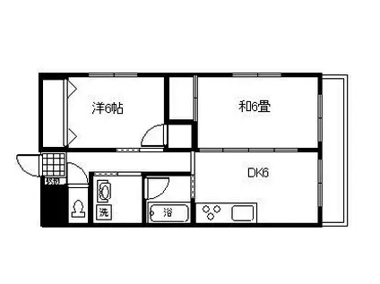 CASA DE F(2DK/3階)の間取り写真