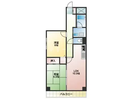 ボナールタカシ(2LDK/2階)の間取り写真