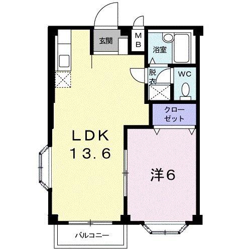 エルディムおおすみA(1LDK/2階)の間取り写真