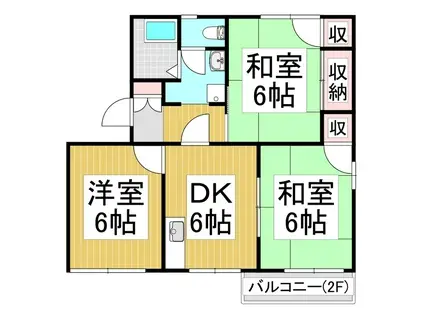 タウニィー白川(3K/2階)の間取り写真