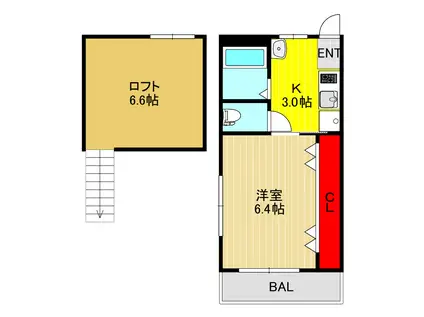 STプレイスII(1K/1階)の間取り写真
