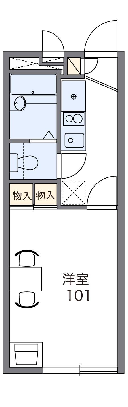 レオパレスプラムバレー(1K/2階)の間取り写真