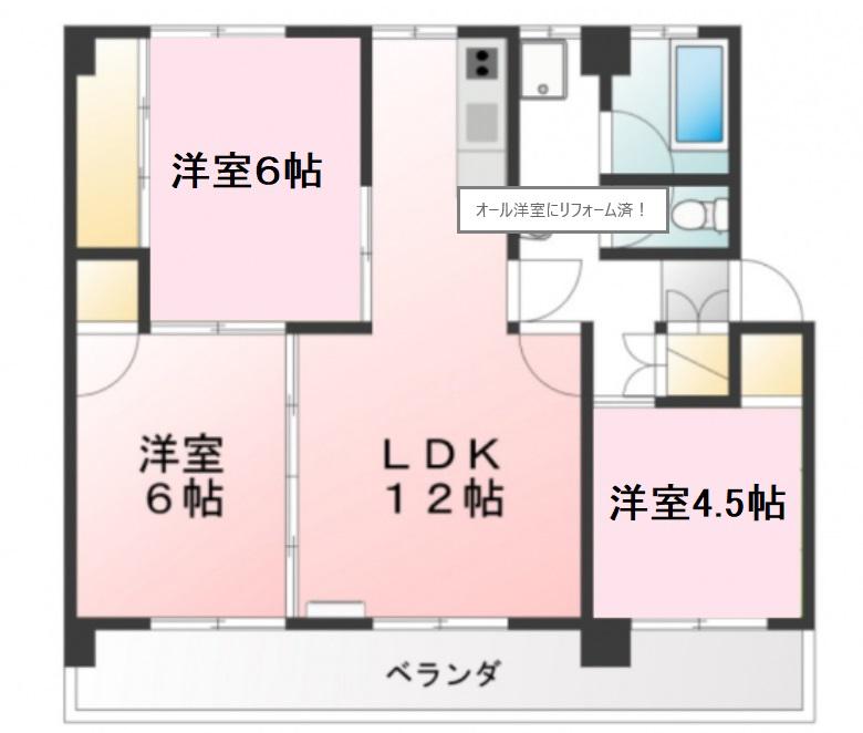 プレジデント津新町(3LDK/4階)の間取り写真