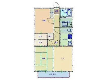 コーポマーブル(2LDK/1階)の間取り写真