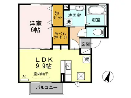 サンボナール(1LDK/1階)の間取り写真