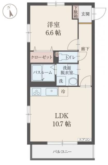 ザ・ハウス2(1LDK/1階)の間取り写真