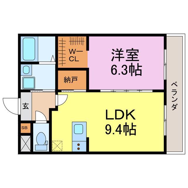A・CITY常滑原松(1LDK/1階)の間取り写真