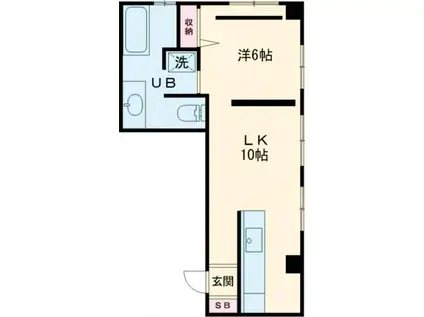 オルファームビル(1LK/4階)の間取り写真