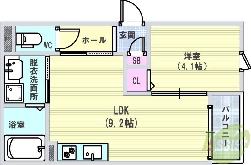 TS岡上の町(1LDK/3階)の間取り写真