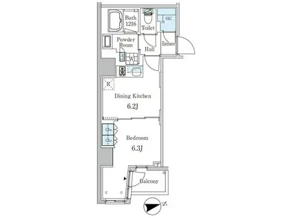 ザ・ライオンズフォーシア外神田(1DK/4階)の間取り写真