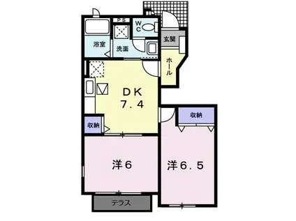 フィデ-ル パラッツオ(2DK/1階)の間取り写真