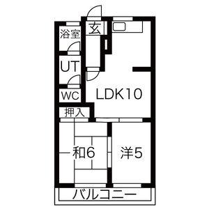 エクセレントパーク(2LDK/2階)の間取り写真