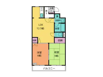 OSTクレスタ(2LDK/4階)の間取り写真