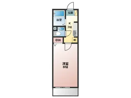 エミール大岩(1K/1階)の間取り写真