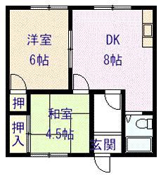 ハイツIF(2DK/2階)の間取り写真
