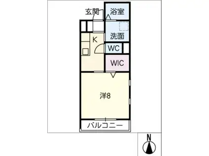 ロアソレイユS棟(1K/3階)の間取り写真