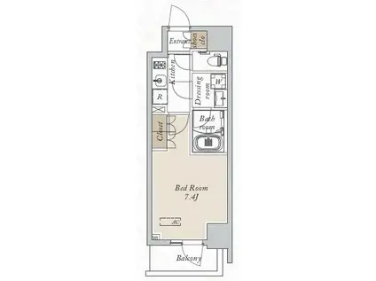 オープンブルーム川口(1K/3階)の間取り写真