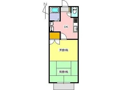 フローレンス光陽(1K/1階)の間取り写真