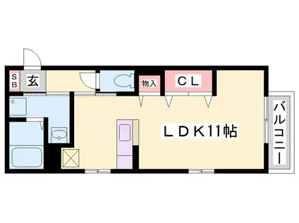 石がけ五番館(ワンルーム/2階)の間取り写真