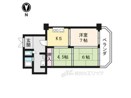 西陣ロイヤルハイツ(3DK/4階)の間取り写真