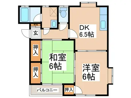 メゾンセピア(2DK/2階)の間取り写真