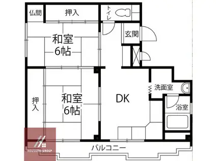 シャトル中宮(2DK/2階)の間取り写真
