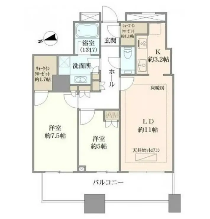 クレストプライムタワー芝 30階階 間取り