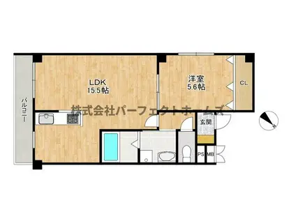 ENDLESSLY 北中振(1LDK/1階)の間取り写真