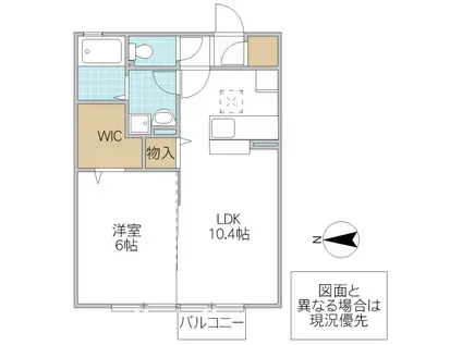 CASAORIENTE(1LDK/1階)の間取り写真