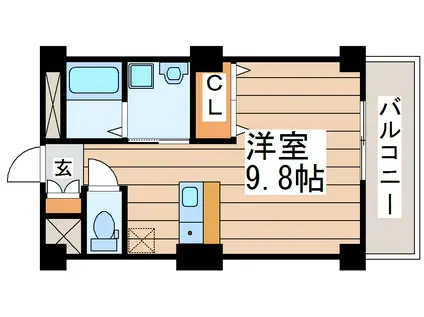 フラッツ市名坂(ワンルーム/3階)の間取り写真