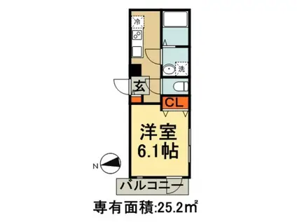 リブリエイリアス(1K/7階)の間取り写真