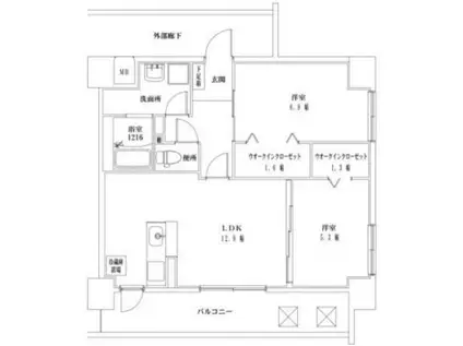 F・STAGE江平 イースト(2LDK/4階)の間取り写真