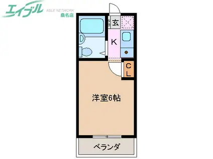 ランプハウス(1K/3階)の間取り写真