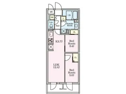 リビオメゾン大岡山(2LDK/1階)の間取り写真