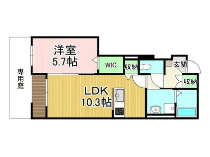 フィラーレ藤(1LDK/1階)の間取り写真