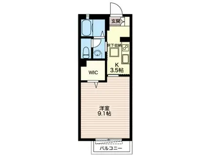 リバーサイドつくばII(1K/2階)の間取り写真