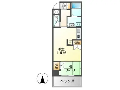 鶴舞ガーデンコート(ワンルーム/13階)の間取り写真