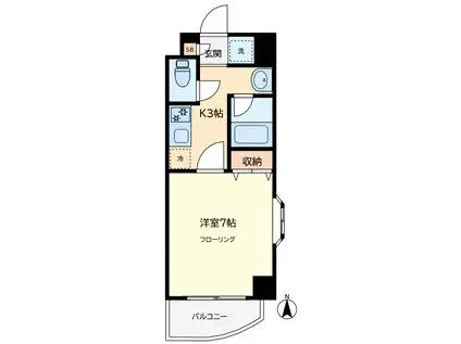 エストパルク碑文谷(1K/2階)の間取り写真