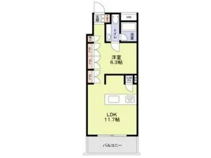 桜ヒルズ(1LDK/4階)の間取り写真